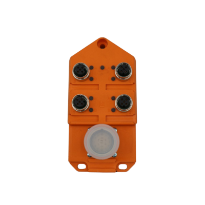 4-poorts M12 actuator/sensor-verdeelbox met M23-snelkoppeling voor besturingskabel